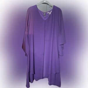 Kate & Mallory Half Sleeve Purple Asymmetrical Dress M